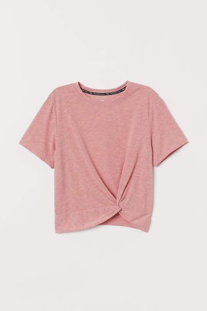 Knot-detail Sports Top - Pink
