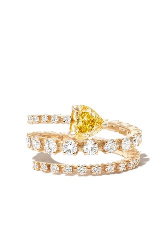 SHAY 18kt Yellow Gold Diamond Spiral Ring - Farfetch