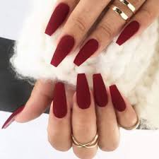 coffin burgundy nails - Google Search