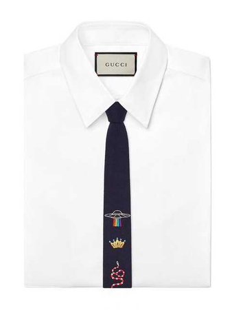 Gucci Mix Patches Wool Tie