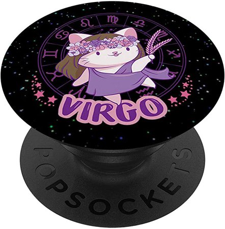 Amazon.com: Kawaii Cats Astrology Zodiac Virgo PopSockets PopGrip: Swappable Grip for Phones & Tablets