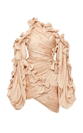 Zimmermann Sabotage Bow-Detailed Asymmetric Silk Mini Dress Size: 2