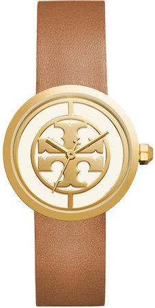 Reva Watch, Luggage Leather/Gold-Tone, 36 MM
