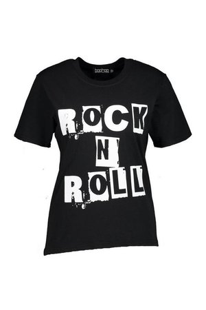 Petite Rock n Roll T-Shirt | Boohoo