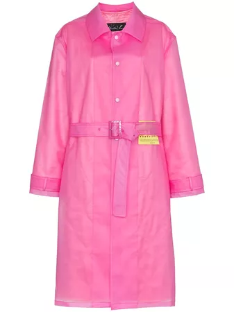 Martine Rose patch embellished belted rain coat £433 - Fast Global Shipping, Free Returns