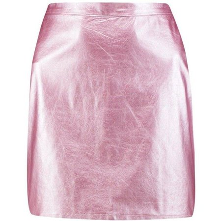 Pink metallic mini skirt