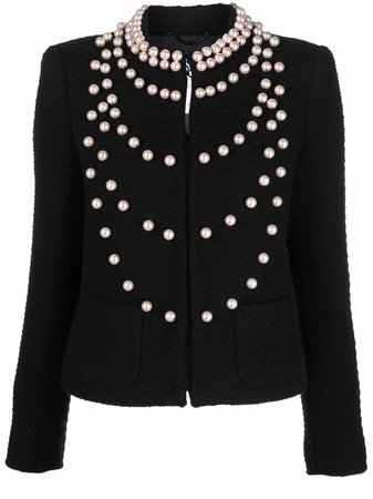Moschino faux-pearl Embellished Wool Jacket