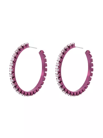 Area pink dorinda crystal hoop earrings £183 - Buy Online - Mobile Friendly, Fast Delivery