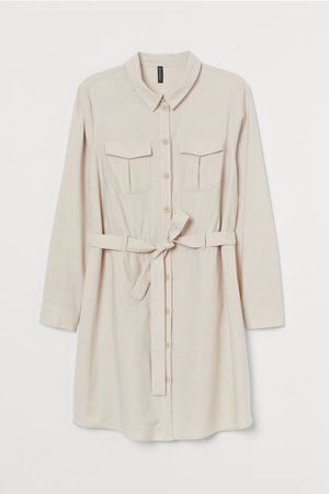 H&M+ Shirt Dress - Light beige - Ladies | H&M US