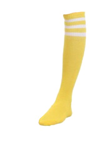 yellow striped knee high socks
