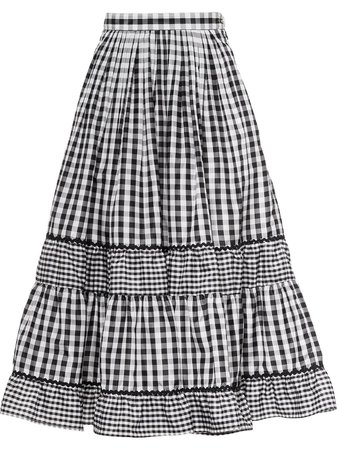 Shop black & white Miu Miu panelled gingham skirt with Express Delivery - Farfetch