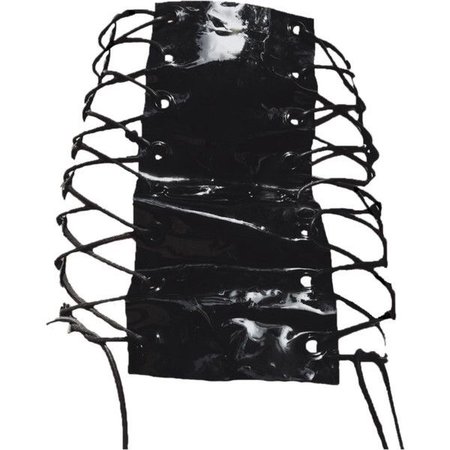 Black Leather Lace-Up Mini Skirt