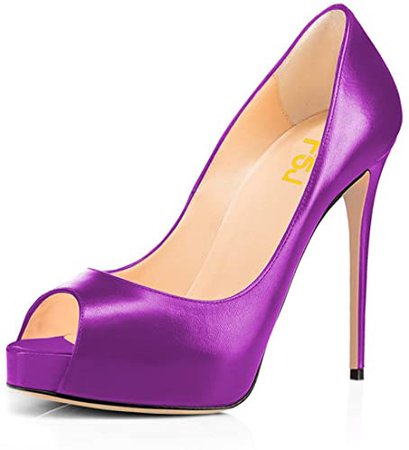 Amazon.com | FSJ Women Graceful Peep Toe Pumps High Heels with Platform Slip On Party Prom Shoes Size 4-15 US | Heeled Sandals
