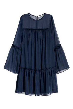 Chiffon Dress - Dark blue - Ladies | H&M US