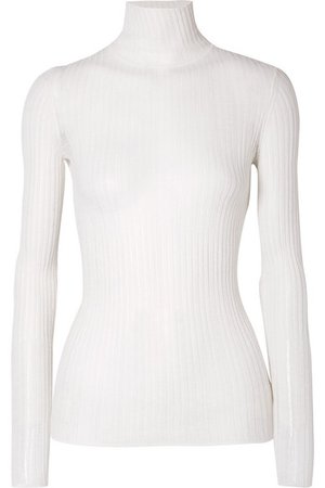 Theory | Ribbed pointelle-knit wool-blend turtleneck sweater | NET-A-PORTER.COM