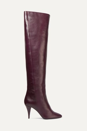 SAINT LAURENT | Kiki leather over-the-knee boots | NET-A-PORTER.COM
