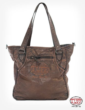 Distressed chocolate leather convertible bag