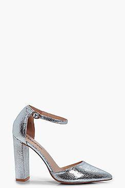 Erin Metallic Ankle Band Pointed Toe 2 Part Courts