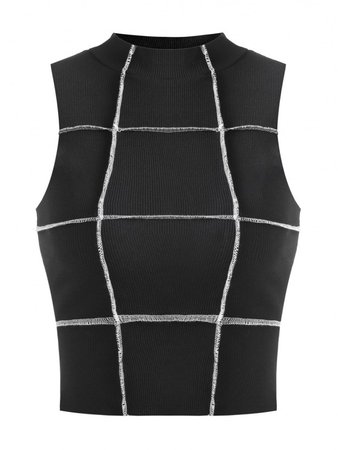 [26% OFF] 2020 Cropped Exposed Seam Ribbed Tank Top In BLACK | ZAFUL