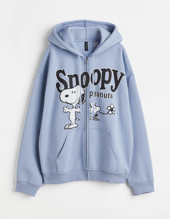 blue snoopy zip up hoodie