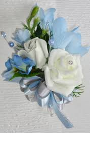 pastel blue corsage