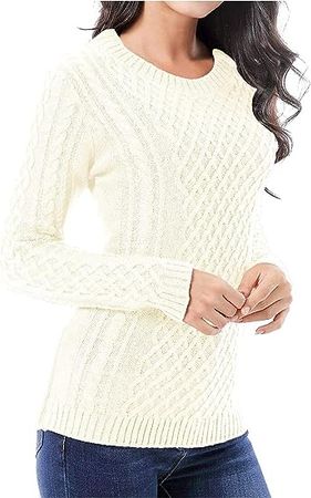v28 Women Crew Neck Korea Knit Stretchable Elasticity Long Sleeve Sweater Jumper at Amazon Women’s Clothing store
