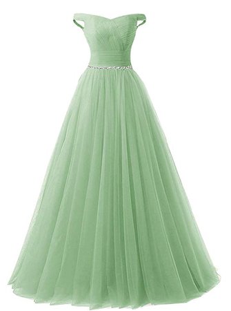 APXPF Women's Long Tulle Crystal Formal Prom Dress Quinceanera Dress Ball Gown Aqua US2 at Amazon Women’s Clothing store
