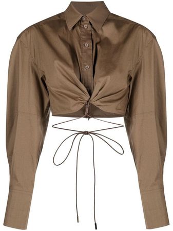 women's brown cropped clothing