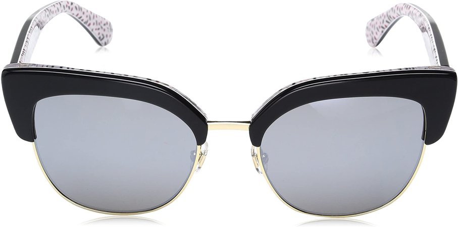 Amazon.com: Kate Spade New York Women's Karri Cat-Eye Sunglasses, BLACK PATTERN RED/BLACK MIRROR, 53 mm: Clothing