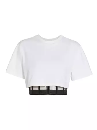 Shop Alexander McQueen Cropped Layered T-Shirt | Saks Fifth Avenue