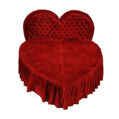 red heart shaped bed