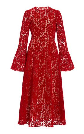 Flocked Lace Midi Dress By Christopher Kane | Moda Operandi
