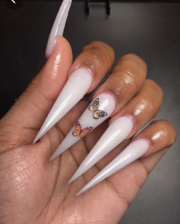 Butterfly Stiletto Nails