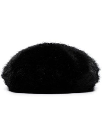 Emma Brewin tonal faux-fur beret black BE01BLK - Farfetch