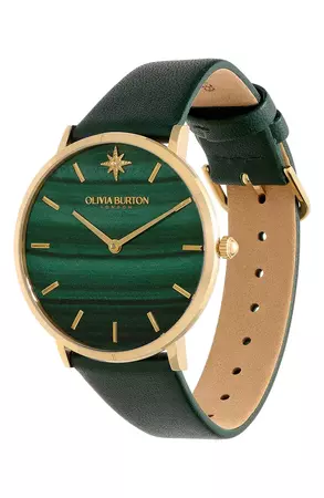 Olivia Burton Celestial Leather Strap Watch, 40mm | Nordstrom