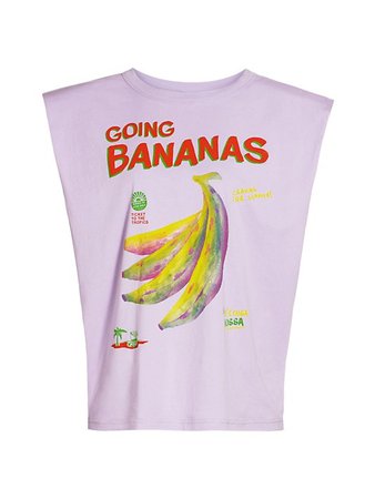 Farm Rio Going Bananas Graphic Sleeveless T-Shirt | SaksFifthAvenue