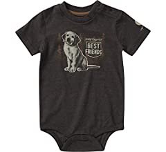Amazon.com: Carhartt Baby Boys' Short-Sleeve Bodysuit, Silver Pine Heather, 9 Months: Clothing, Shoes & Jewelry