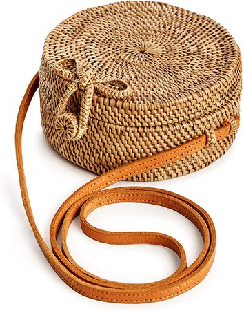 Rattan Bags for Women - Handmade Wicker Woven Purse Handbag Circle Boho Bag Bali: Handbags: Amazon.com