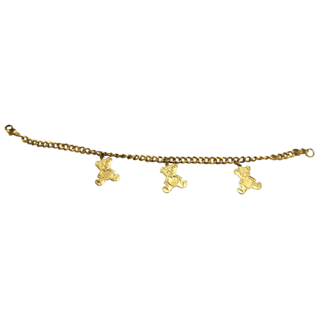Teddy Bears Gold Tone Charm Bracelet : Hoosier Collectibles | Ruby Lane