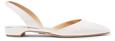 Rhea Patent-leather Point-toe Flats - White
