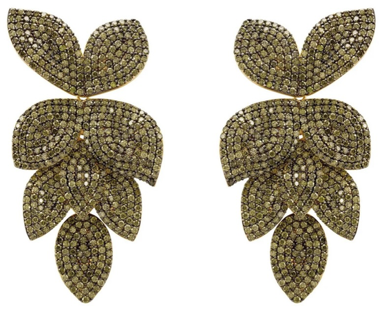 latelita green petal flower earrings