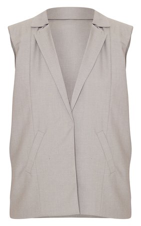 Taupe Sleeveless Oversized Blazer | Co-Ords | PrettyLittleThing CA