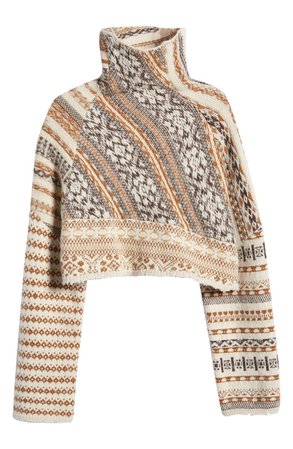 rag & bone Hollis Fair Isle Wool & Alpaca Blend Scrunch Neck Sweater | Nordstrom