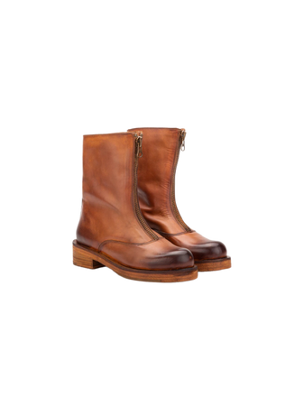 brown leather boots footwear retro