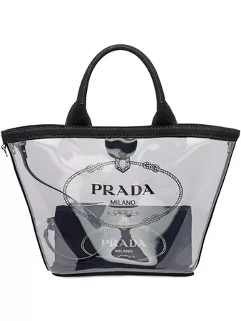 Prada Fabric And Plexiglass Handbag
