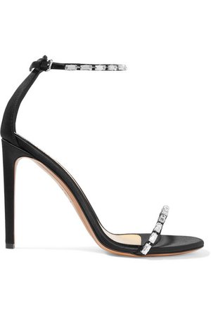 Alexandre Vauthier | Carla crystal-embellished satin sandals | NET-A-PORTER.COM