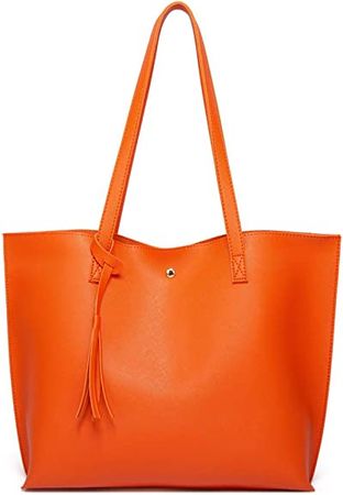 Amazon.com: Women's Soft Faux Leather Tote Shoulder Bag from Dreubea, Big Capacity Tassel Handbag : Clothing, Shoes & Jewelry
