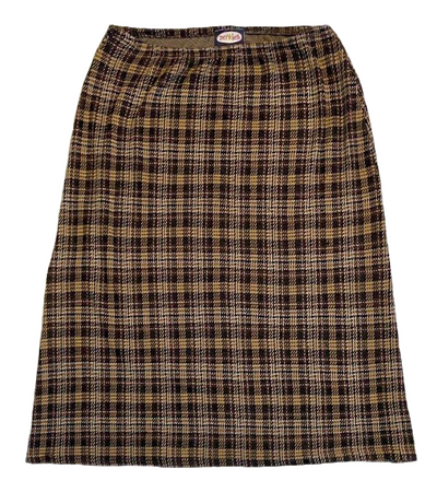 long brown plaid skirt