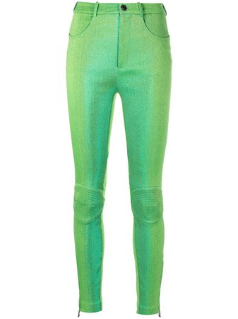 AREA metallic-finish high-waisted Trousers - Farfetch