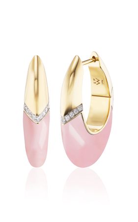 Oval 18k Yellow Gold Opal, Diamond Earrings By Emily P. Wheeler | Moda Operandi